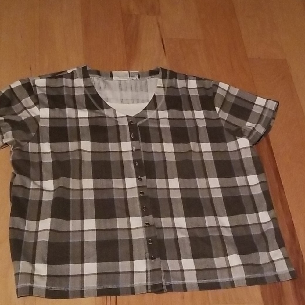 Fashion bug plus size plaid  short sleeve
